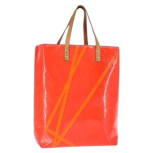 LOUIS VUITTON Monogram Vernis Fluo Reade MM Hand Bag Pink M91900 LV Auth 144619